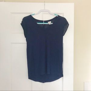 Navy Blue T-shirt with Sheer Back